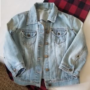 3/4 Sleeve Denim Jean Jacket